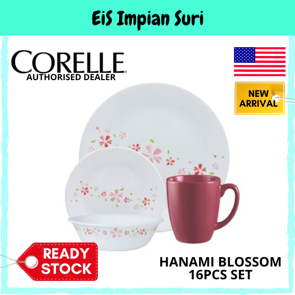 (Ready Stock!!)Corelle Livingware Hanami Blossom 16pcs Dinnerware Set ...