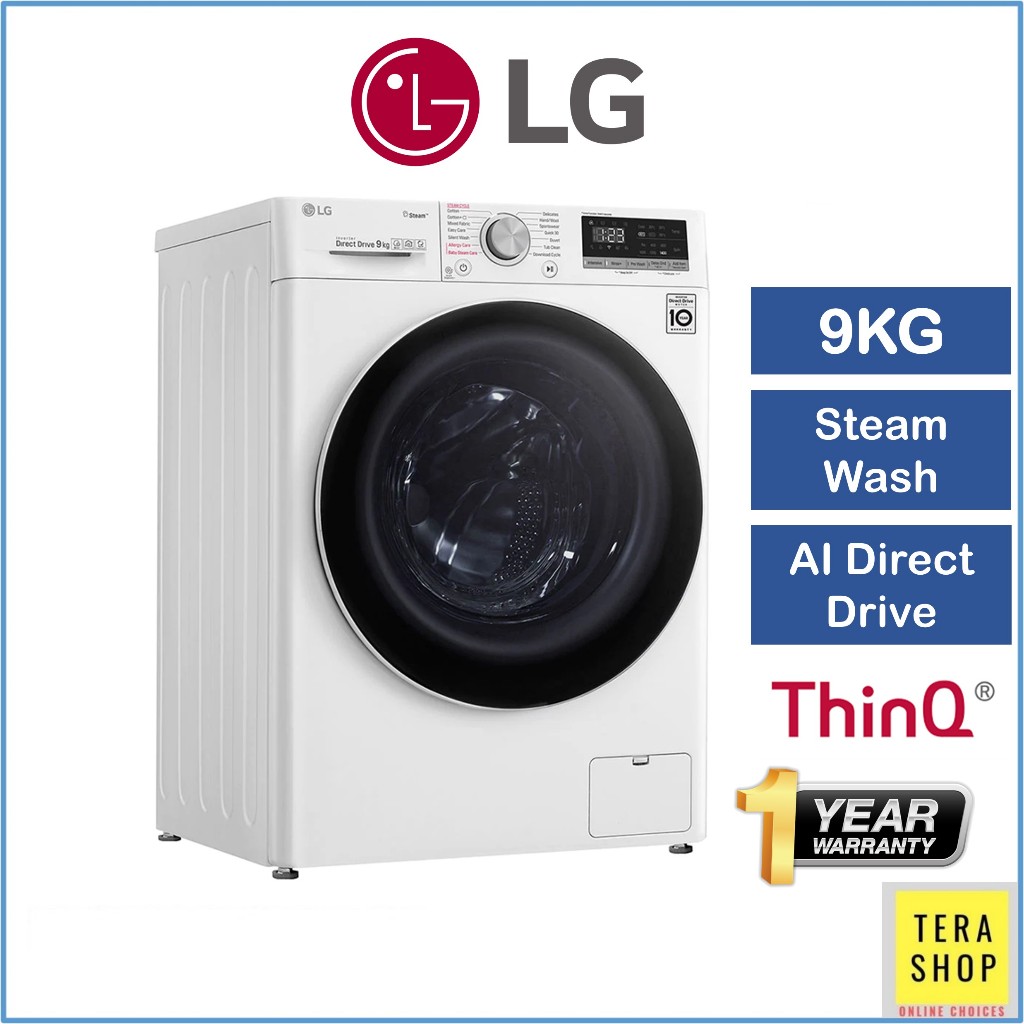 LG FV1409S4W 9KG Front Load Inverter Washing Machine Mesin Basuh