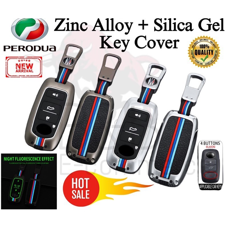 New Arrival Zinc Alloy+silica Gel Car Key Cover for Perodua Ativa MYVI