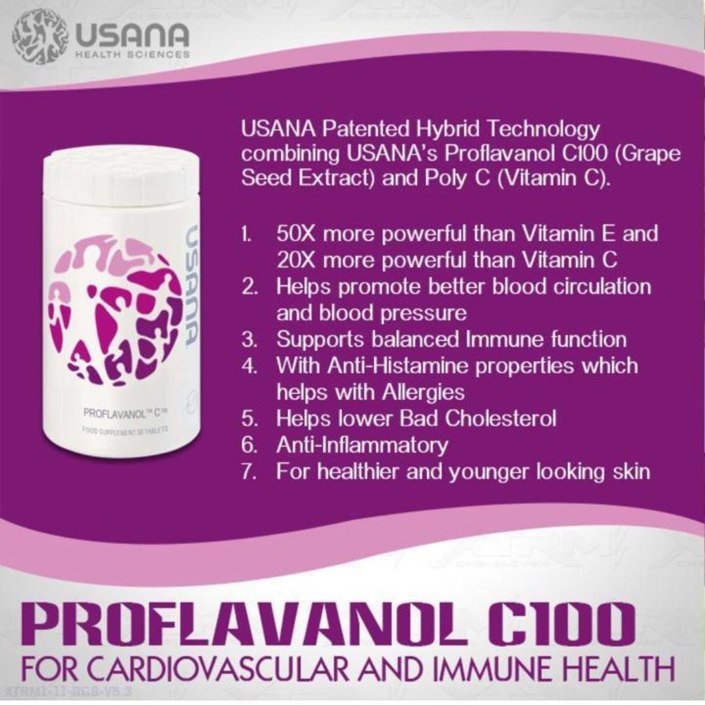 USANA Proflavanol C100 Tablet 56's 葡萄籽精华 | Shopee Malaysia