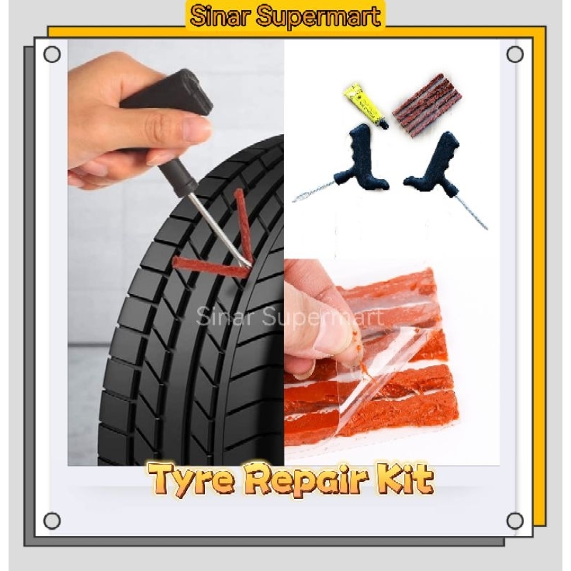 SinarSupermart Self Repair Tyre Kit Punchure Tayar Pancit Plug Ready