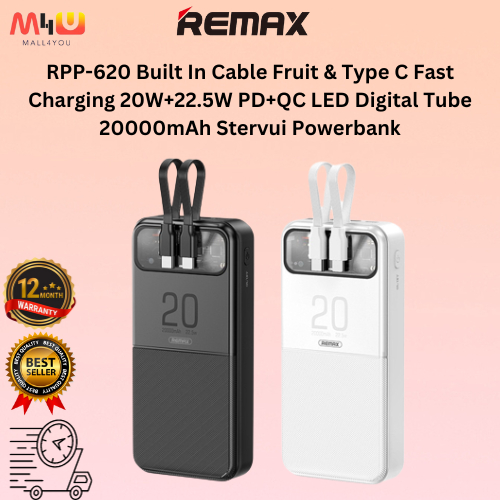Remax RPP-620 Stervui Series Fast Charging Built In Cable Fruit & Type ...