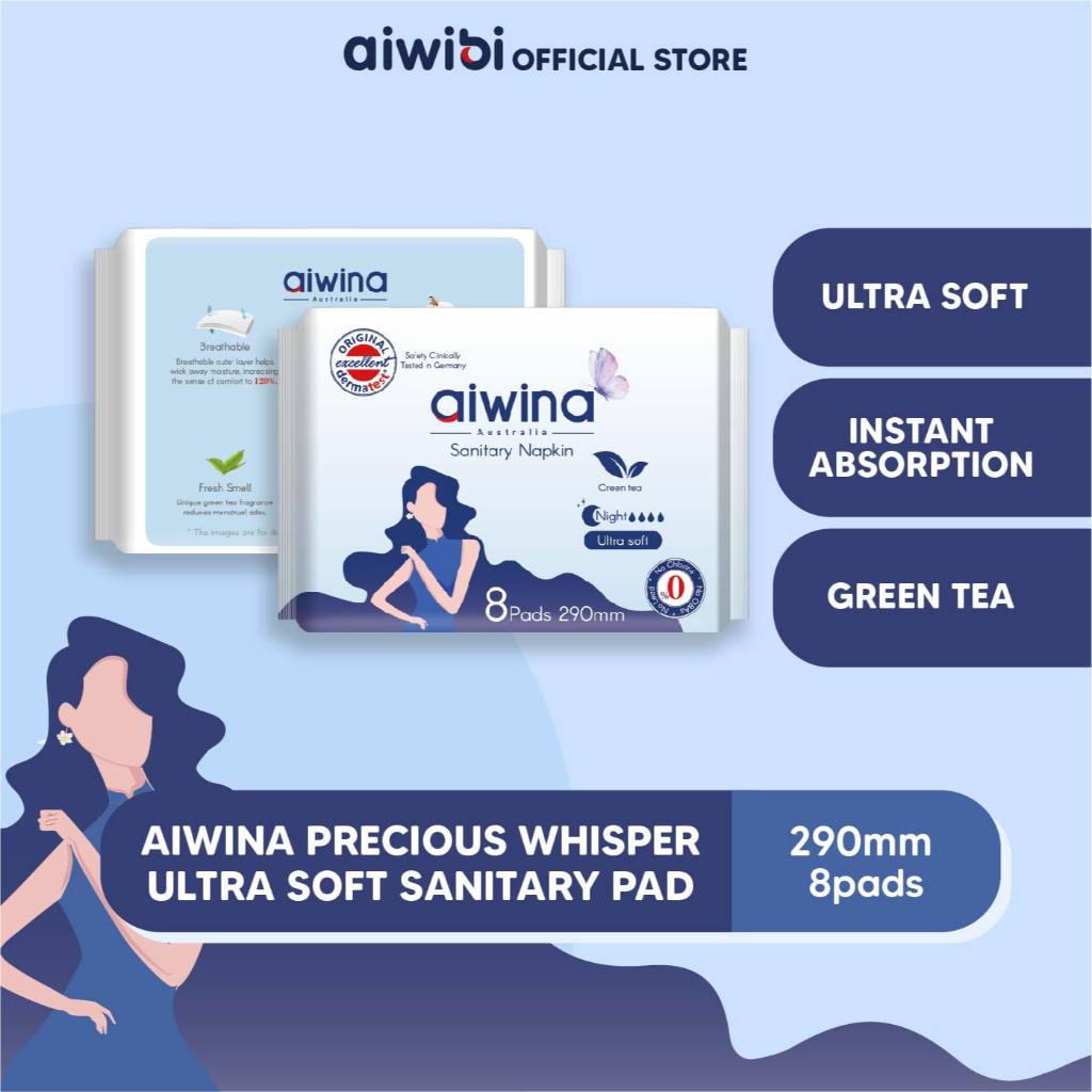 Aiwina Precious Whisper Sanitary Pad Panty Liner Day Night Comfort Soft