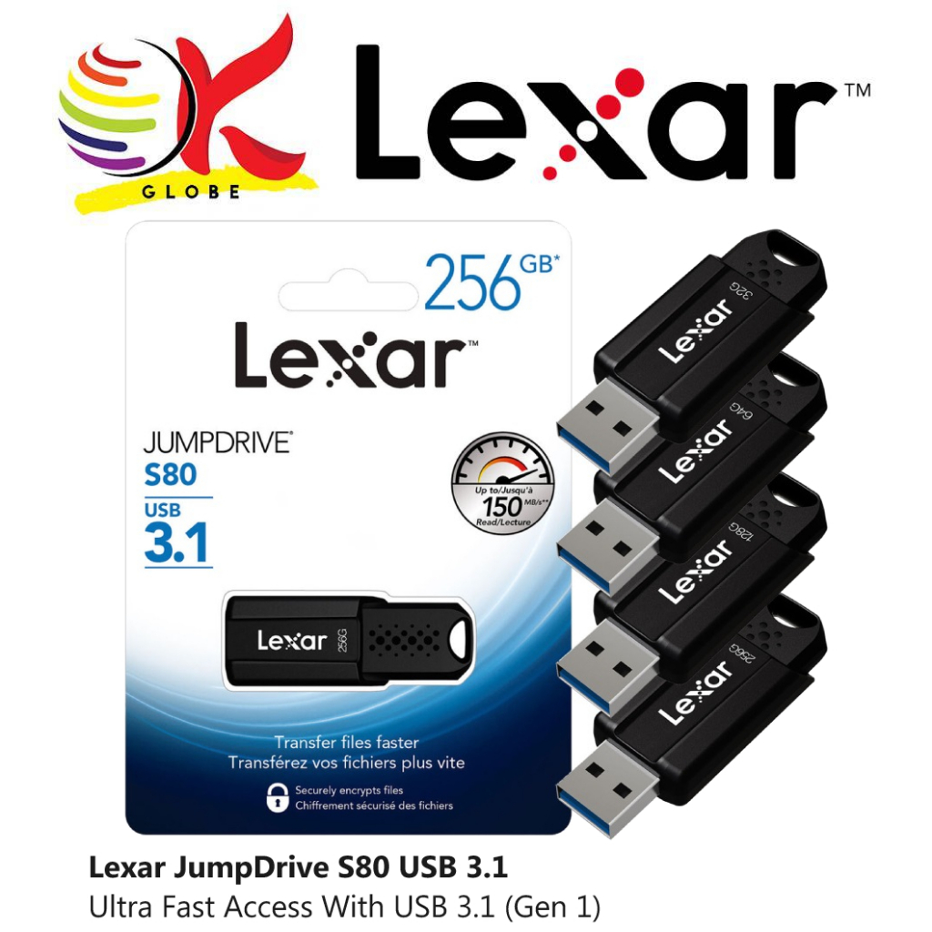 LEXAR JUMPDRIVE S80 USB 3.1 FLASH DRIVE THUMBDRIVE PENDRIVE ( 32GB ...