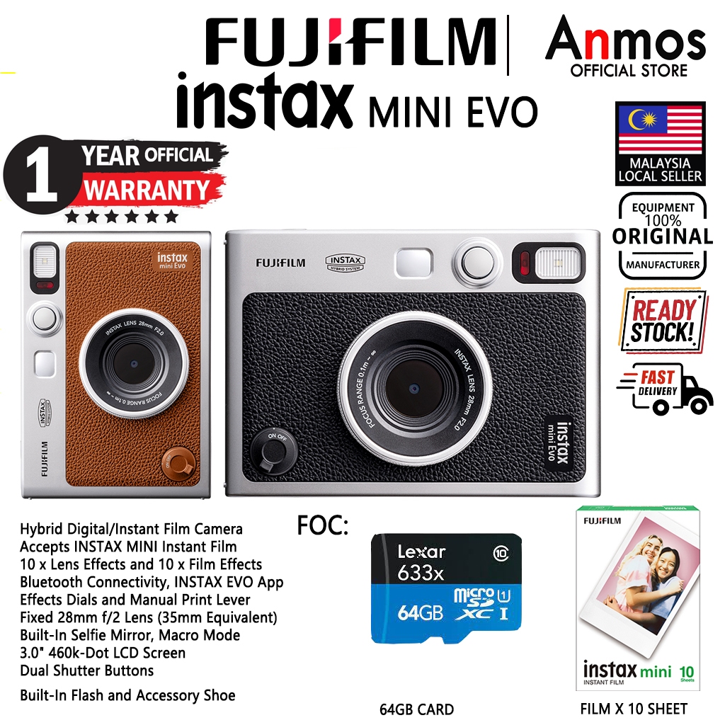 Original Fujifilm Instax Mini Evo Instant Camera Smartphone Photos
