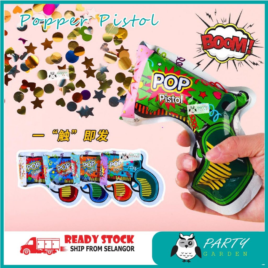 Confetti Popper Gun / Confetti gun revolver Inflatable Gun Handheld