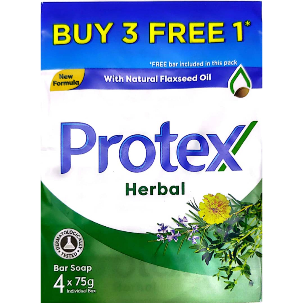 Protex Herbal AntiBacterial Bar Soap Kills 99.9 AntiBacteria (75g x 4