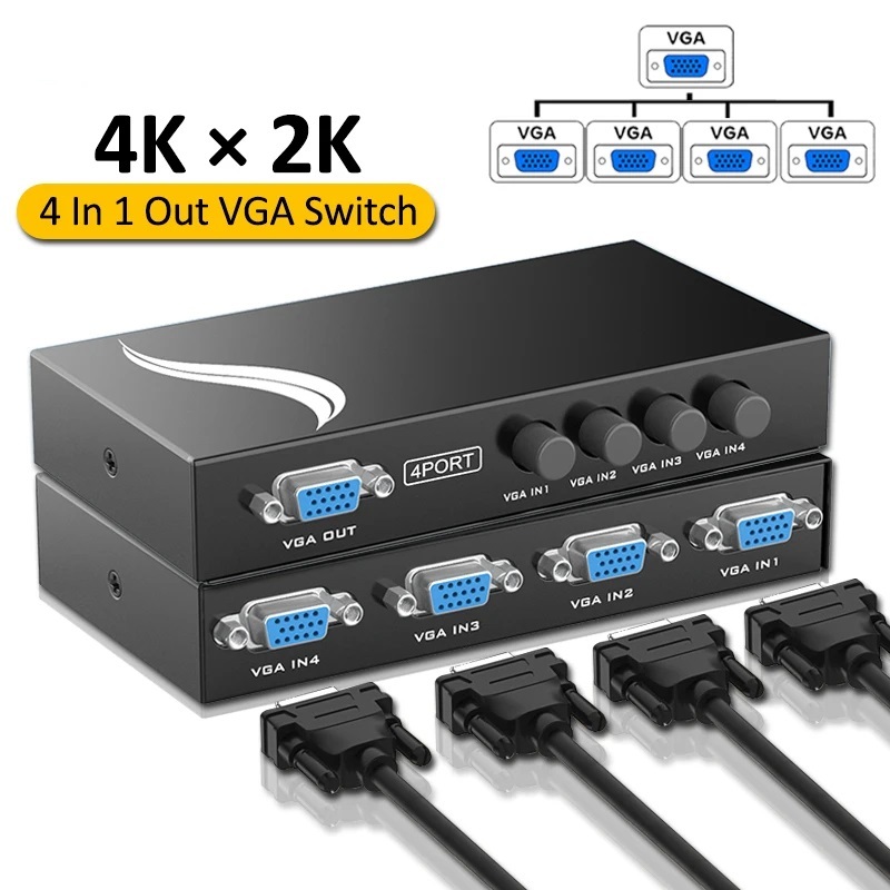 Vga Splitter Dual Monitor Extended Display 2-Way VGA Splitter