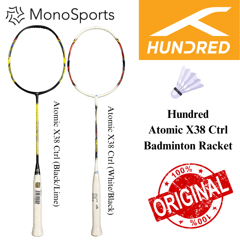 100 Hundred Hndrd Atomic X-38 Ctrl Badminton Racket 100% Original ...