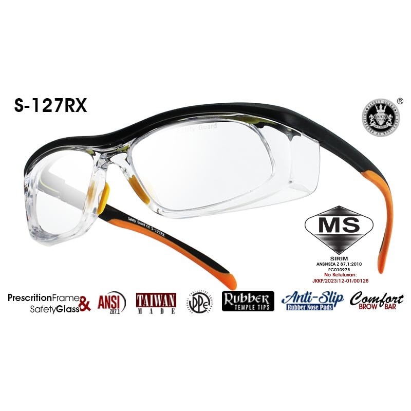 SIRIMDOSH Certified S127Rx Prescription Sport Safety Glasses meets