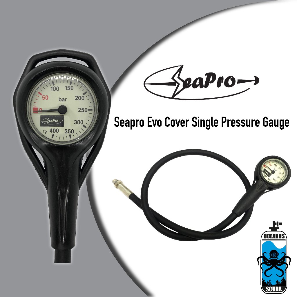 Seapro Evo Cover Single Pressure Gauge for Diving, Pressure Gauge for