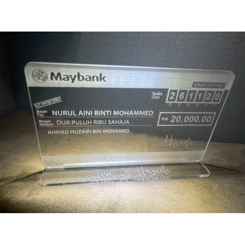 Replika Cheque Hantaran/ Mockup Cheque /Dulang Hantaran (Customized ...