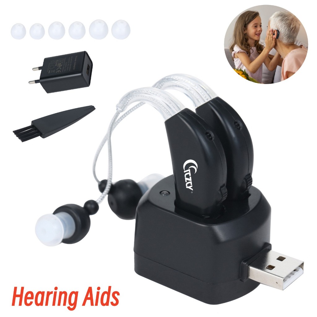 Ready Stock TJZJY Hearing Aids Mini Rechargeable Hearing Amplifier with