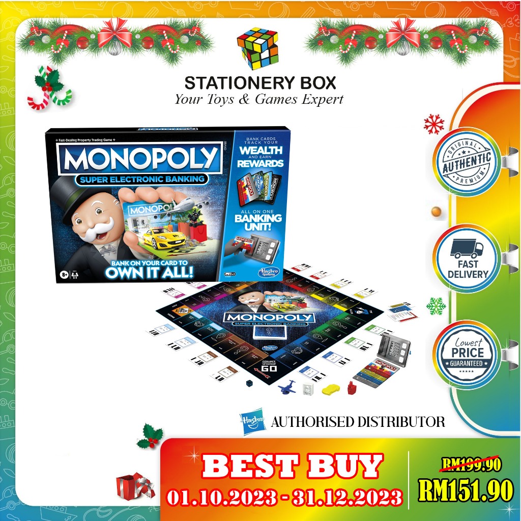 ORIGINAL Hasbro Monopoly Super Electronic Banking Board Game Tap