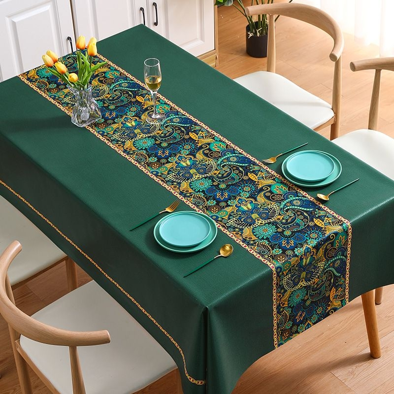 KK PVC Table Cloth Vintage Water Proof Table Cover Alas Meja Makan Alas ...