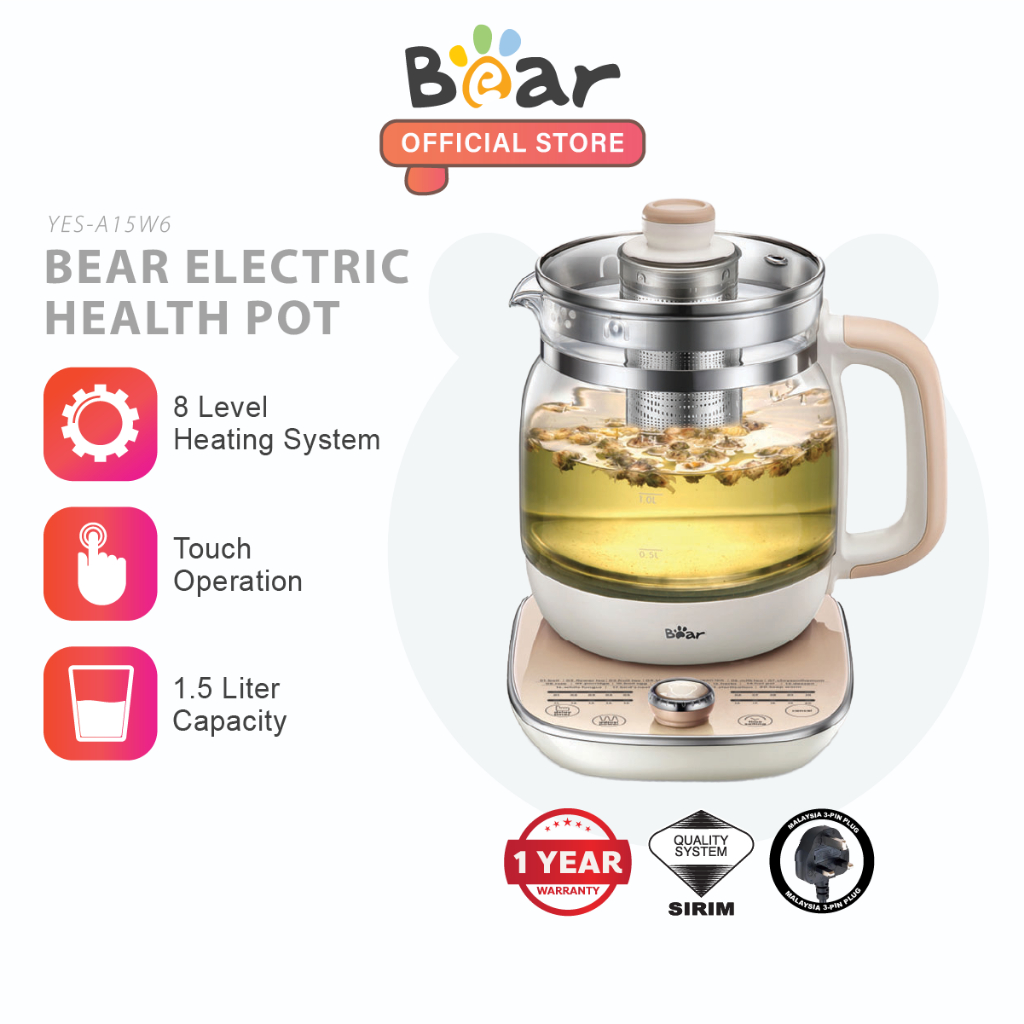 9.5-hour Programmable Health Pot 1.5L - Bear Malaysia