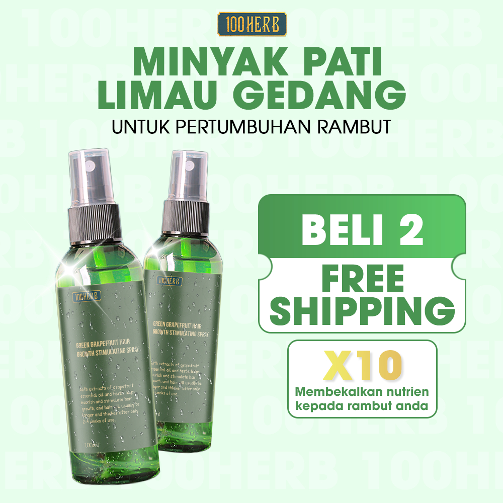 Grapefruit essential oil hair tonic growth 100HERB, hair tonic growth, anti hair loss spay 100ml