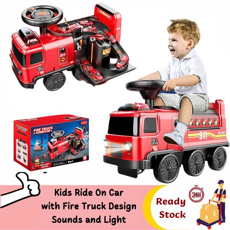 Kid Electric Ride On Fire Truck Toys Include Railway Kids Play Trains