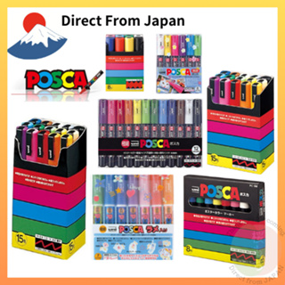 Japan Uni POSCA Set of 16 Acrylic Paint Pens, PC-1M 3M 5M 16C