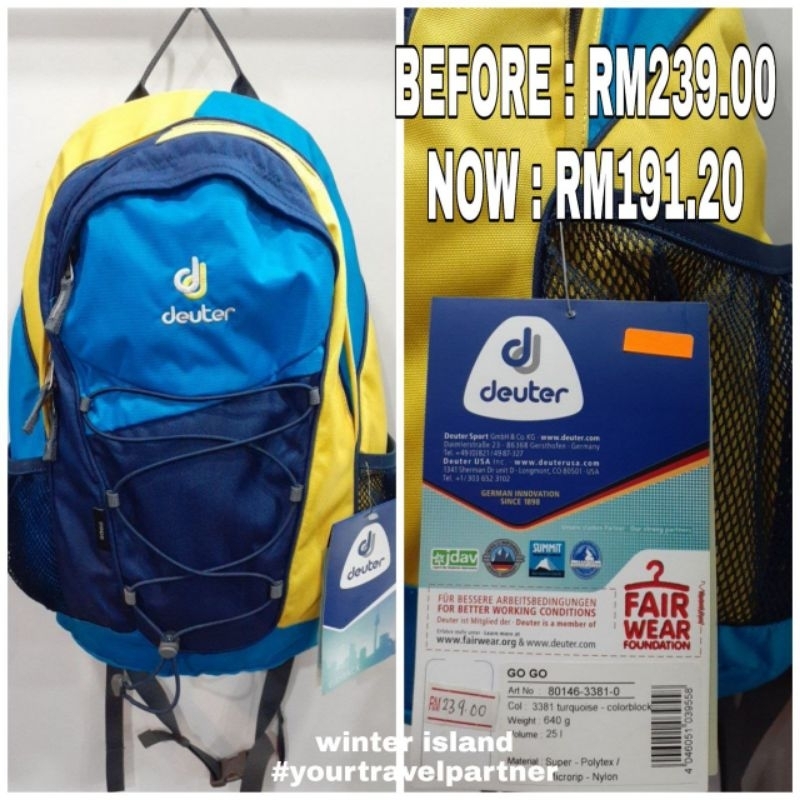 Deuter Gogo Xs Jual SB Tas Ransel Deuter Gogo XS Daypack Deuter