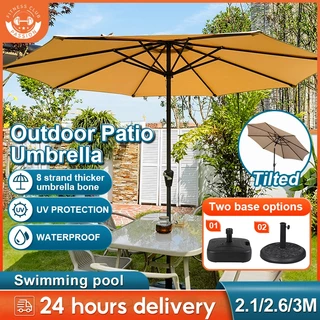 Outdoor Patio Beach Fishing Umbrella Portable Adjustable Big Sun Shade  Umbrella 2.4m Anti-UV Windproof Outdoor Umbrella for Beach Parasol Fishing  Umbrella Shade Camping Khemah Payung