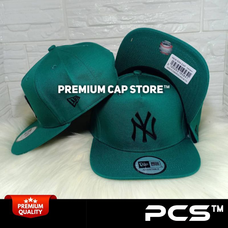 Premium Men Snapback Cap Hat Topi Lelaki Dewasa A-Frame NEW ERA MLB NY NEW  YORK YANKEES METAL BADGE GREEN Ready Stock - Main Image