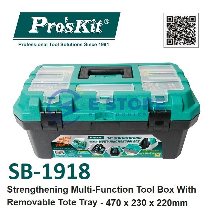 Pro'sKit SB-1918 Strengthening Multi-Function Tool Box With Removable ...