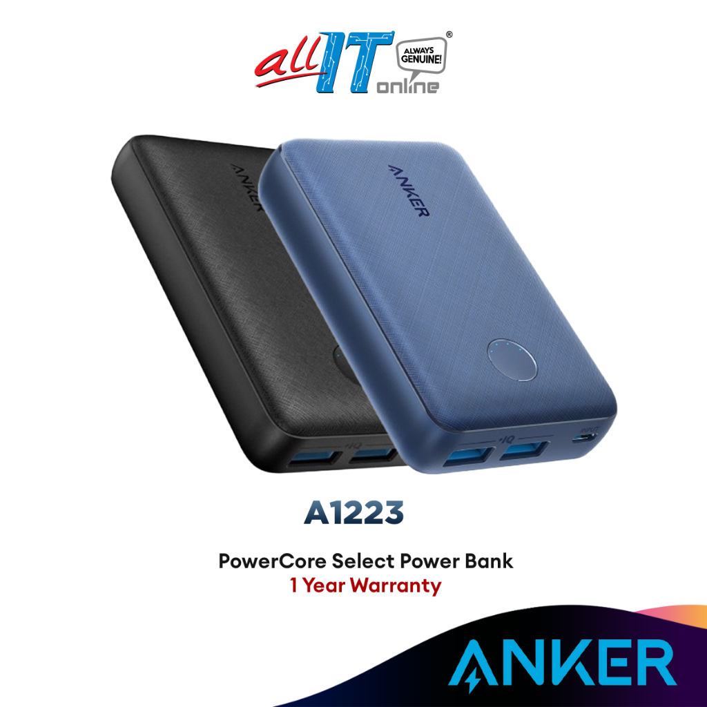 Anker Powercore Select Power Bank 10000mah10w 12w Blackbluea1223 Shopee Malaysia 0165