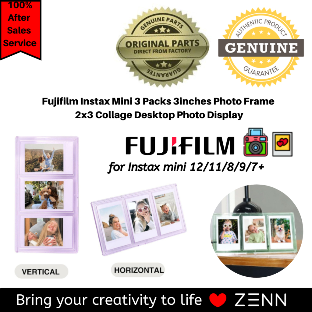 Fujifilm Instax Mini Packs 3inches Photo Frame for Instax mini  12/11/8/9/7+/EVO,Polaroid 2x3 Collage Desktop Photo Dis