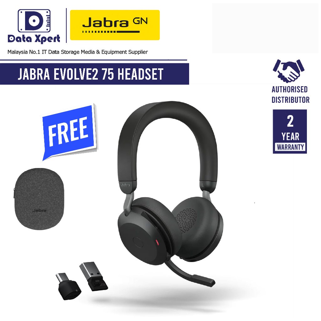 Jabra Evolve2 75 Stereo Professional Wireless Advance Active Noise ...