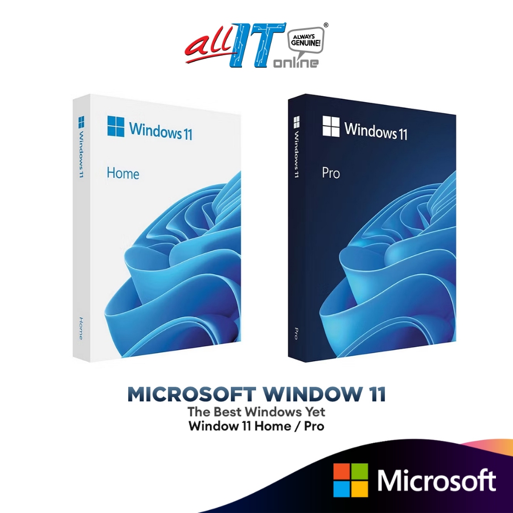 Microsoft Windows 11 Home / Window 11 Pro Operating System (OS), 64-bit