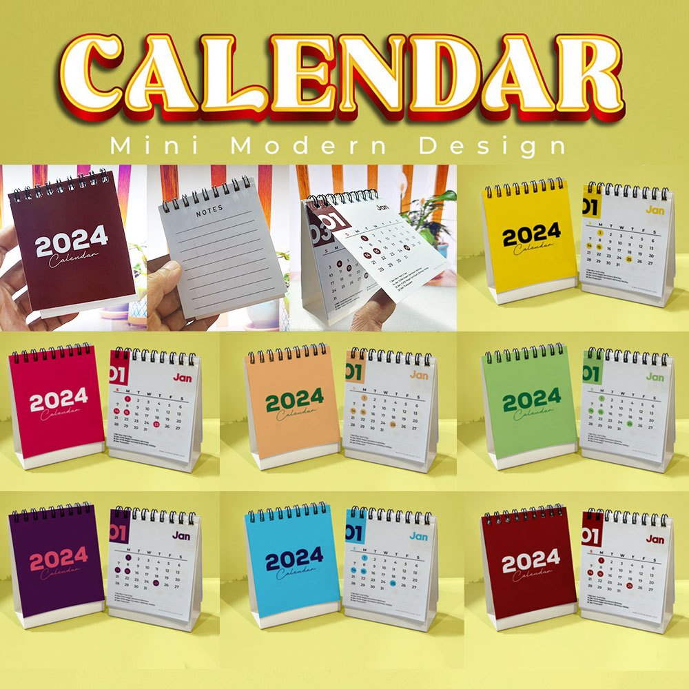 Ready Stock Cute Mini Desk Calendar with Notes (Small) / Kalendar Meja