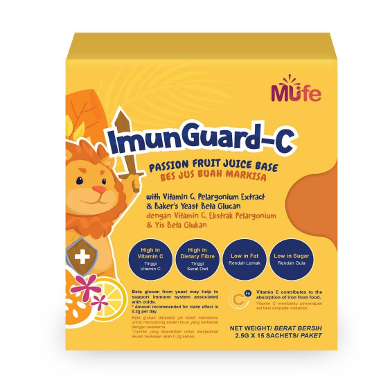 Mufe ImunguardC Passion Fruit Juice Vitamin C, Pelargonium Extract