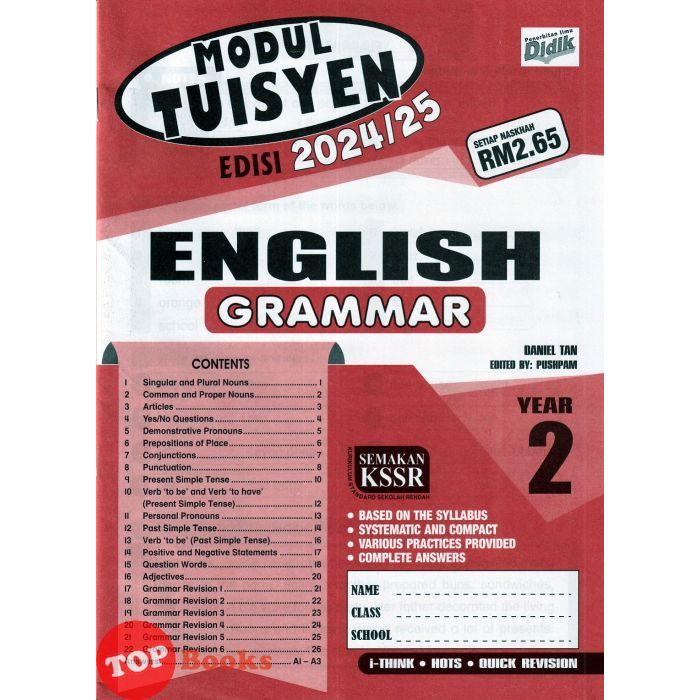 [TOPBOOKS Ilmu Didik] Modul Tuisyen English Grammar Year 2 Semakan KSSR ...