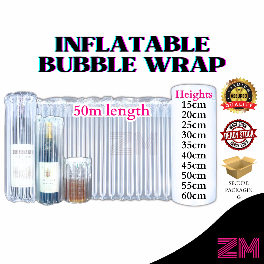 50m Inflatable Bubble Wrap Air Column Air Bubble Wrap Air Bubble Tube