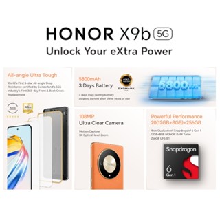 HONOR X9b 5G (12+8GB RAM + 256GB ROM) 6.78" AMOLED L All-angle Ultra ...