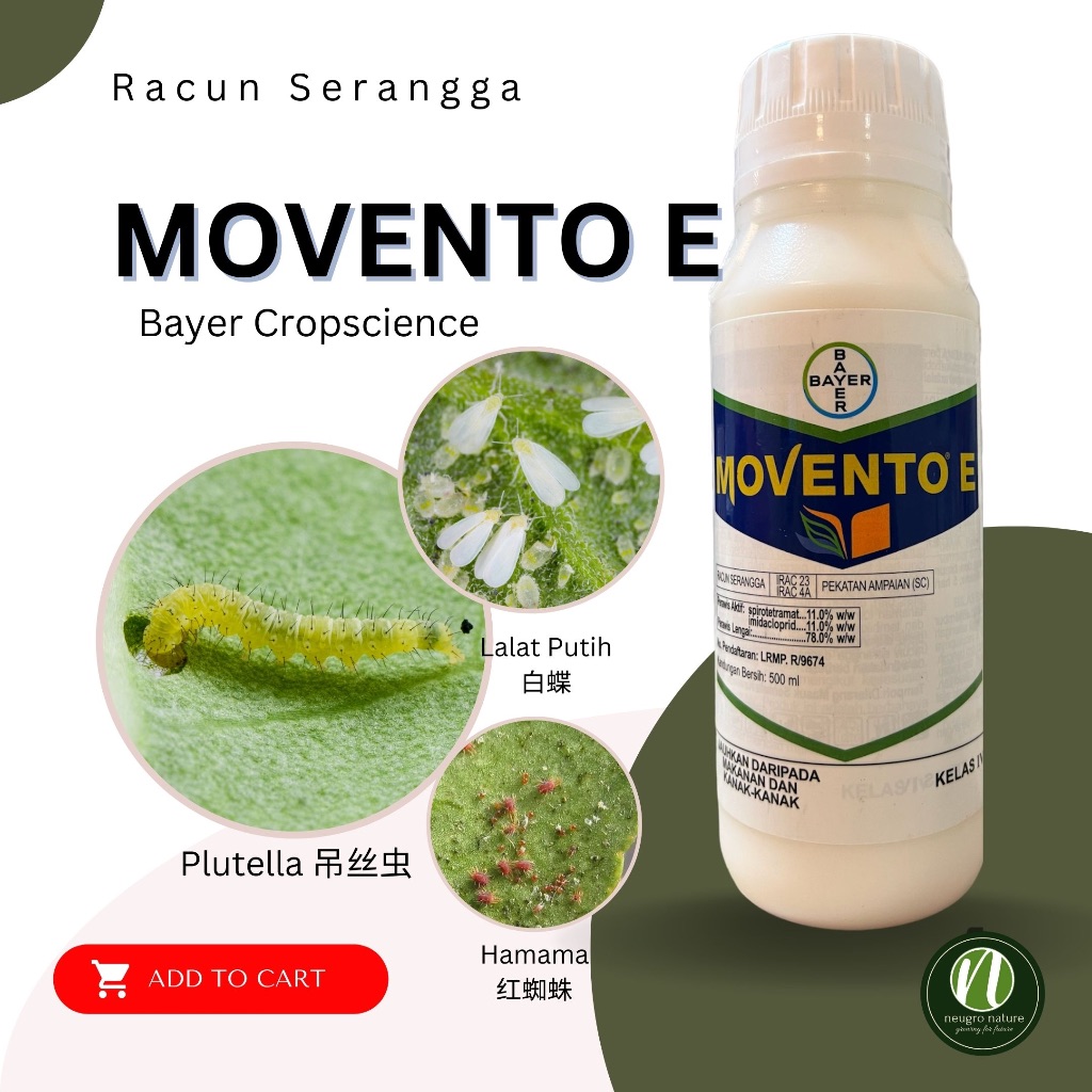 Bayer MOVENTO E 500ml Insecticide Racun Serangga Lalat Putih/ Ulat ...