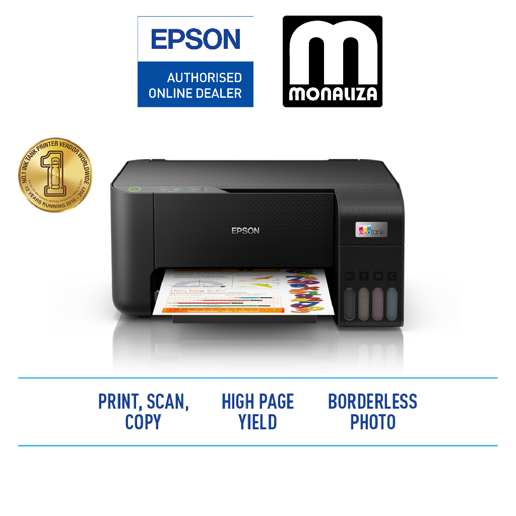 Epson Printer EcoTank L3210 Black (Color Print, Copy, Scan) Shopee