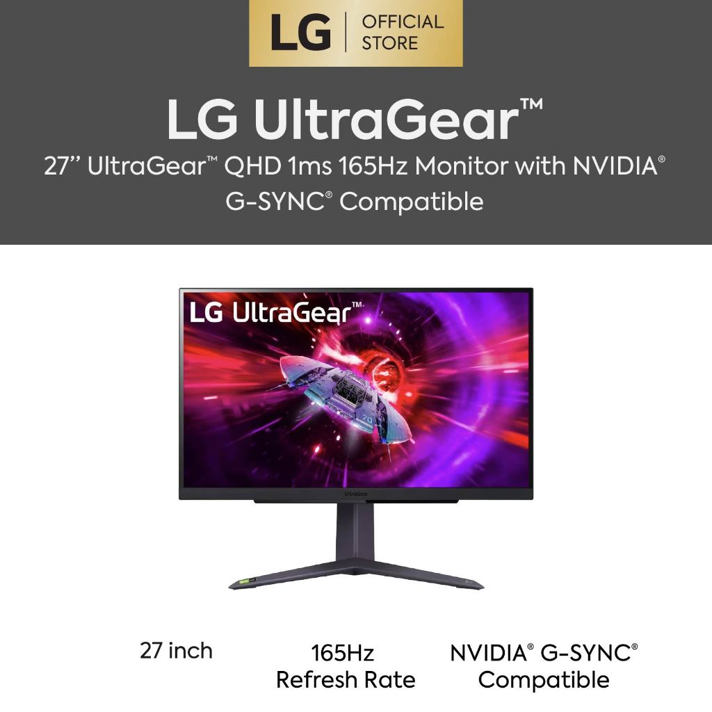 27” UltraGear™ QHD Gaming Monitor with 165Hz Refresh Rate