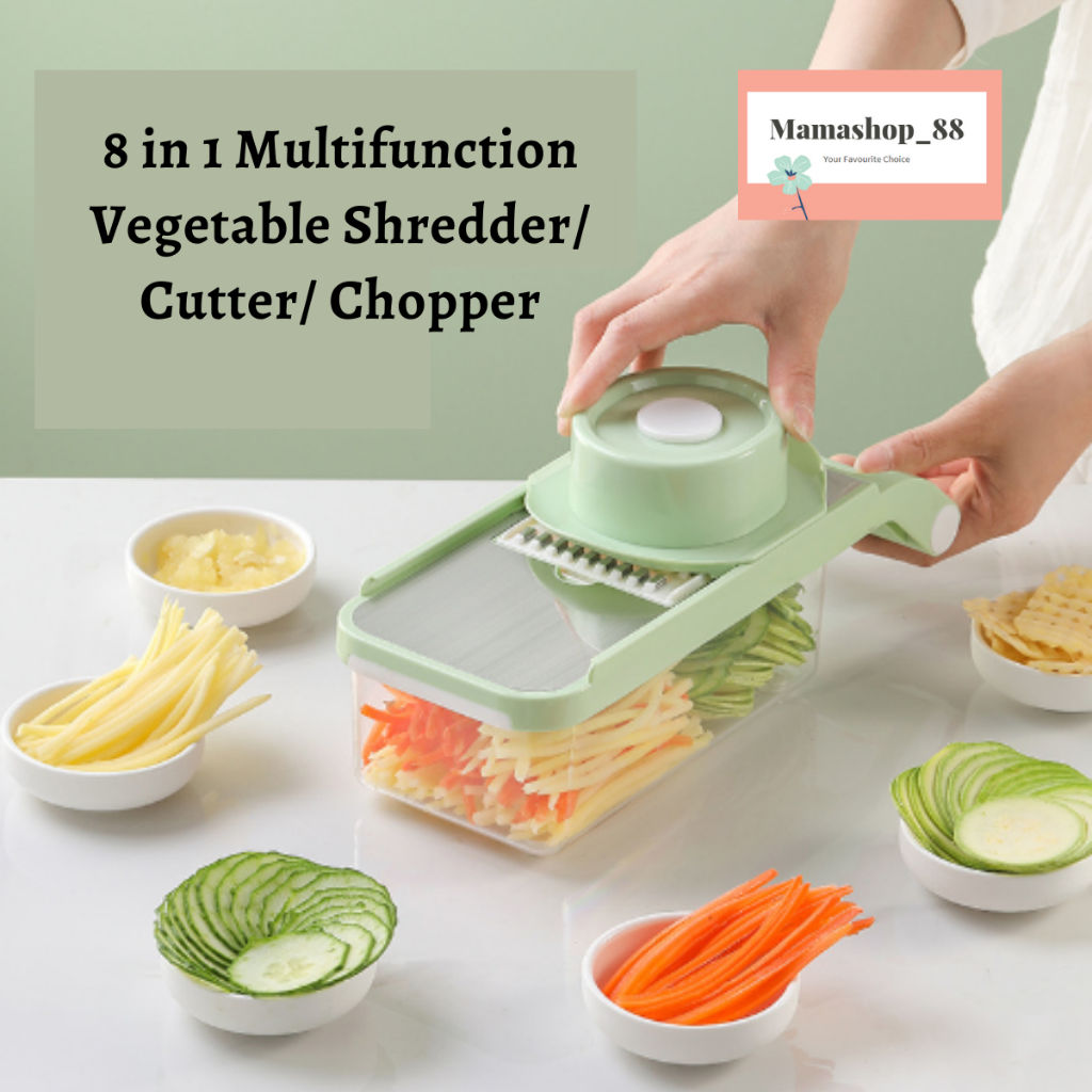 8 in 1 Multifunction Vegetable Shredder/Chopper Slicer Potato Onion/ Cutter  Food Slicer Vegetable/ Pemotong Sayur | Shopee Malaysia