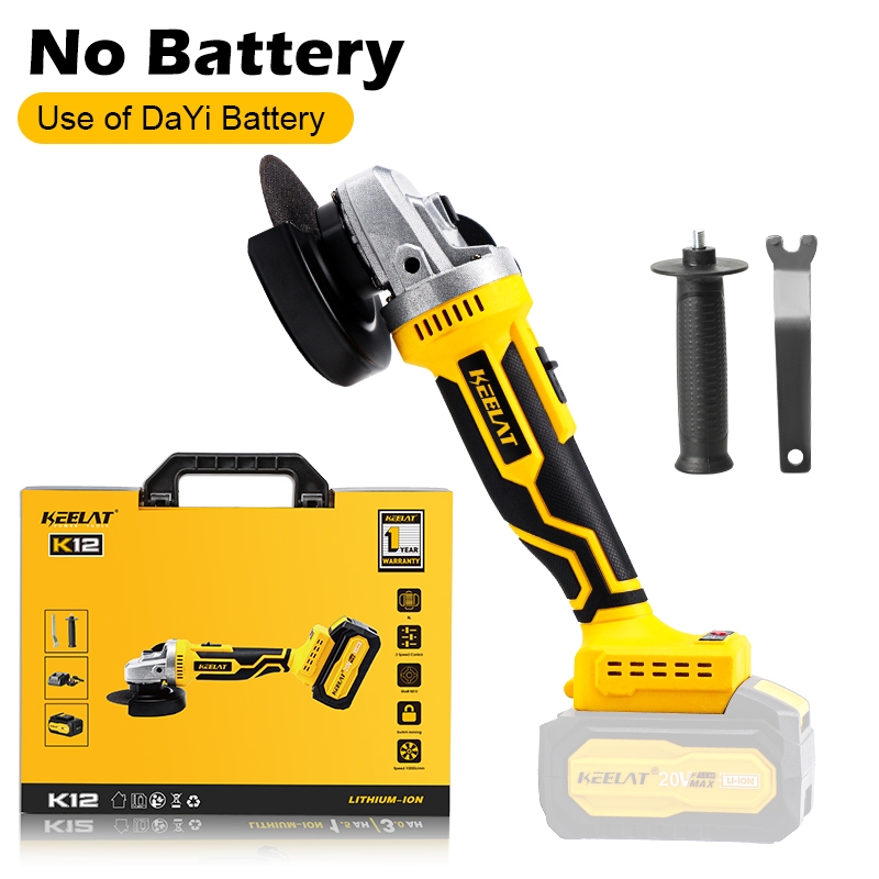 KEELAT Slim Cordless Grinder Machine Handheld Wireless Power Tools Heavy Duty Angle Grinder