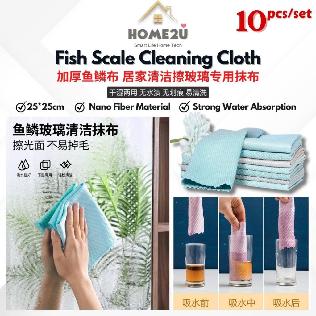 10pcs/set Fish Scale Cleaning Cloth Towel Kitchen Dishcloth 鱼鳞擦玻璃抹布