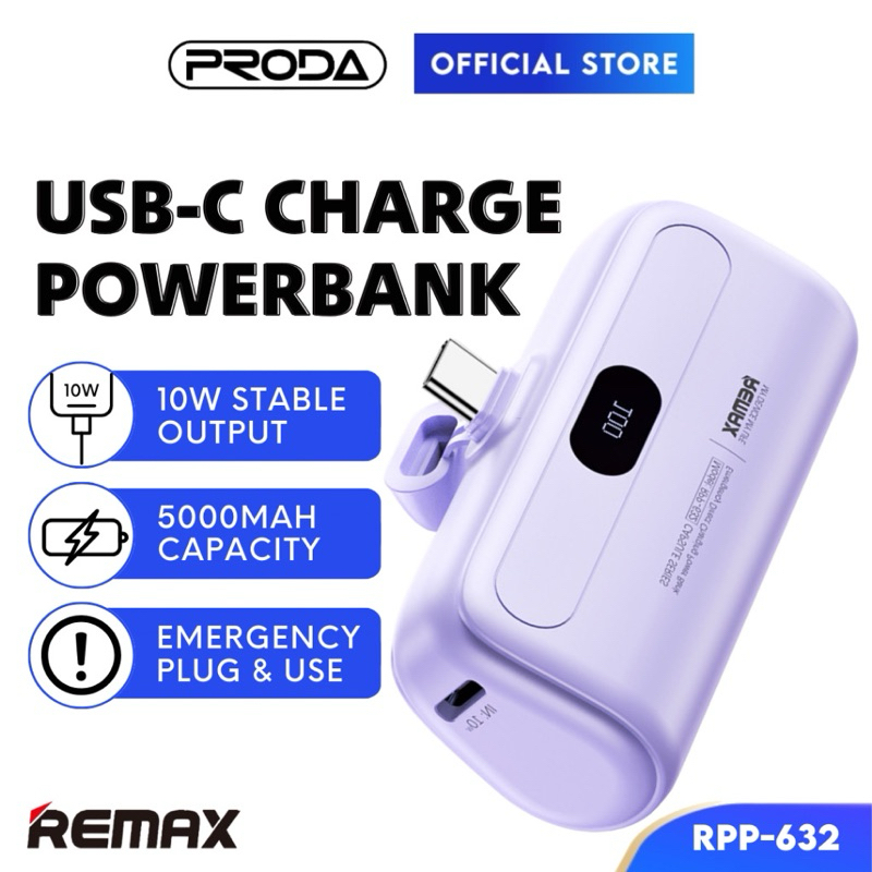 REMAX Mini Capsule USB Type C Output Flight Safe 5000mAh Quick Charging ...