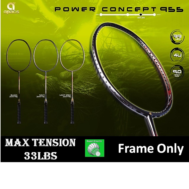 【ORIGINAL】Apacs Power Concept 955 (No String) Badminton Racket (1pcs ...