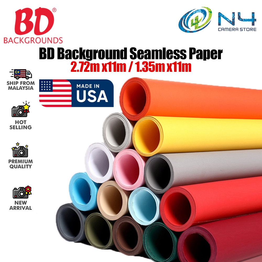 BD Background Seamless Paper roll Studio Backdrop Background Paper Solid Color (Made In USA) ( 2