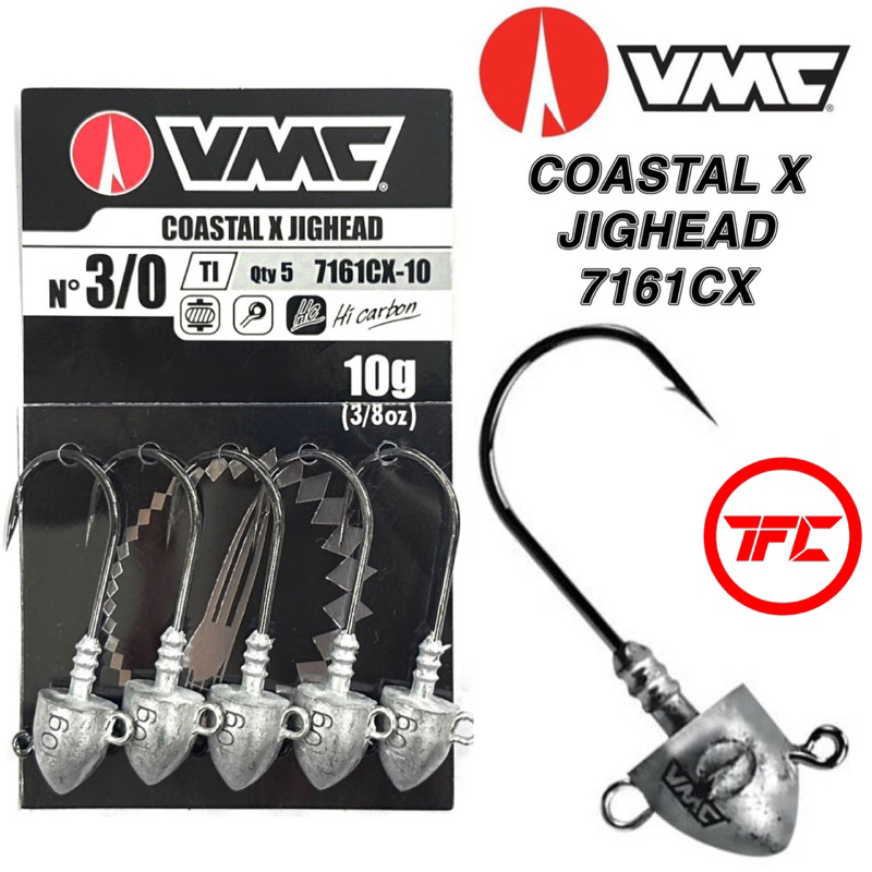 VMC Coastal X Jighead Hook 7161CX Needle Point Hi Carbon Jig Head Worm Soft  Plastic Bait Fishing Hook