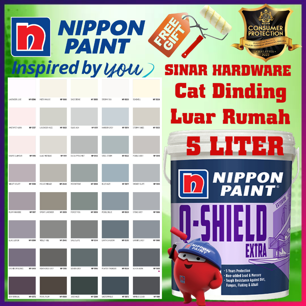 SINAR NIPPON Q SHIELD 5 LITER EXTERIOR WALL PAINT MATT /CAT DINDING