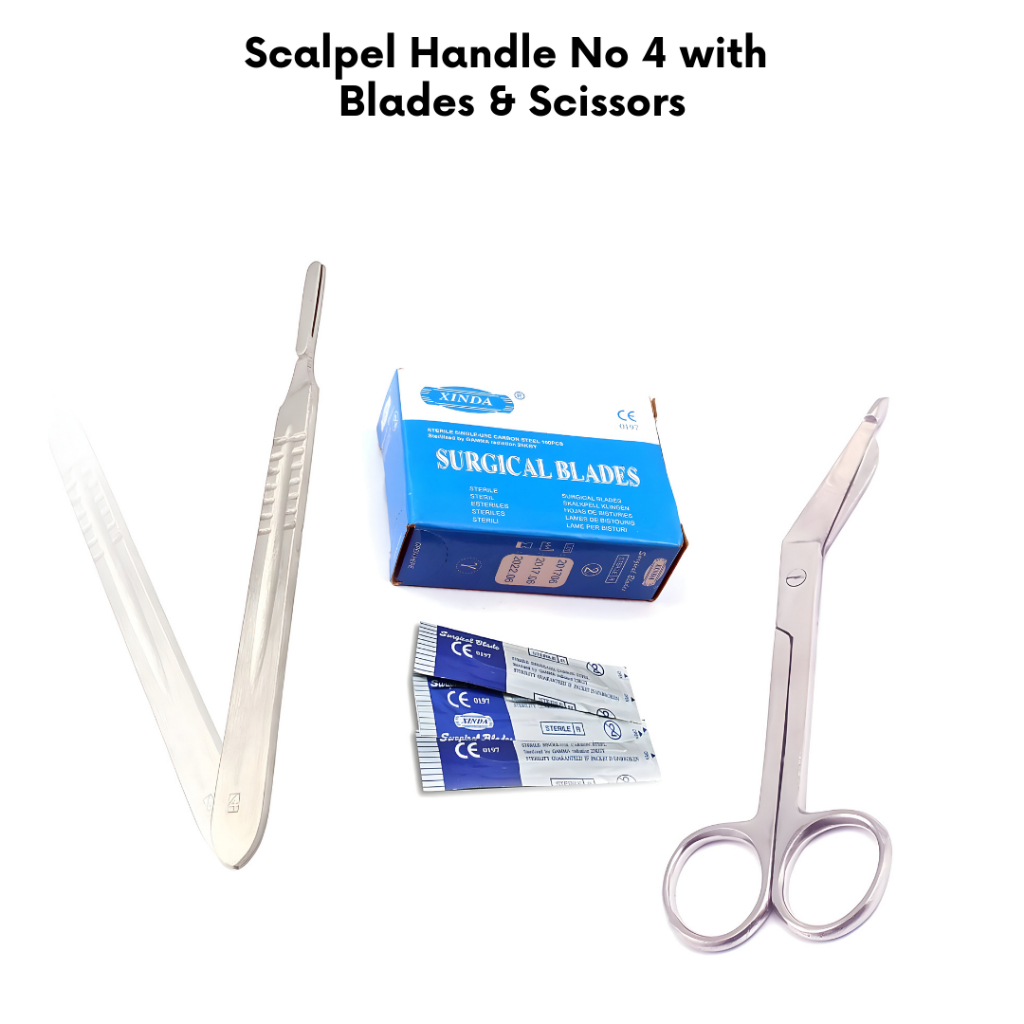 Pack of 100 Surgical Blades #24 with Scalpel Knife Handle #4 and ...