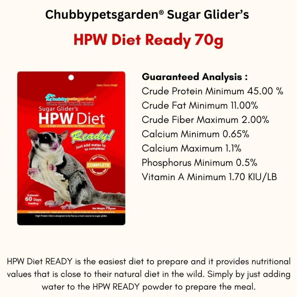Chubbypetsgarden Sugar glider food HPW calcium supplement makanan sugar