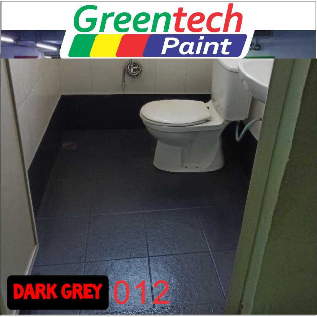 012 DARK GREY FULL SET Epoxy Floor Coating TOILET (FREE Tool+1L PRIMER ...